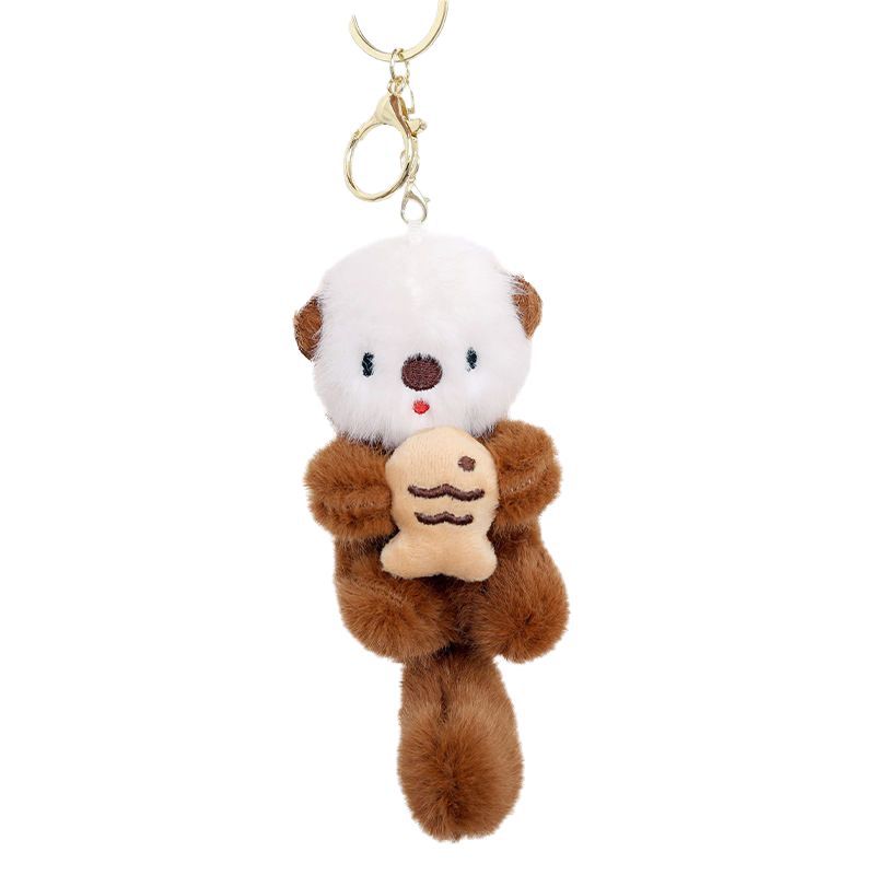 Cute Plush Otter Keychain, Kawaii Animal Bag Charm, Gift for Animal Lovers