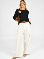 Women's Striped & Solid Button Down Cardigan - Fall Sweater