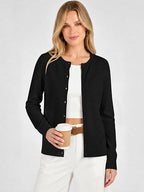 Women's Striped & Solid Button Down Cardigan - Fall Sweater