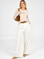 Women's Striped & Solid Button Down Cardigan - Fall Sweater