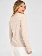 Women's Striped & Solid Button Down Cardigan - Fall Sweater