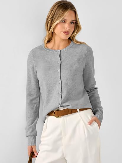 Women's Striped & Solid Button Down Cardigan - Fall Sweater