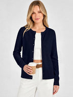 Women's Striped & Solid Button Down Cardigan - Fall Sweater