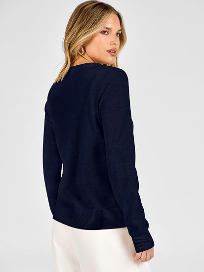 Women's Striped & Solid Button Down Cardigan - Fall Sweater