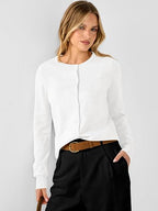 Women's Striped & Solid Button Down Cardigan - Fall Sweater