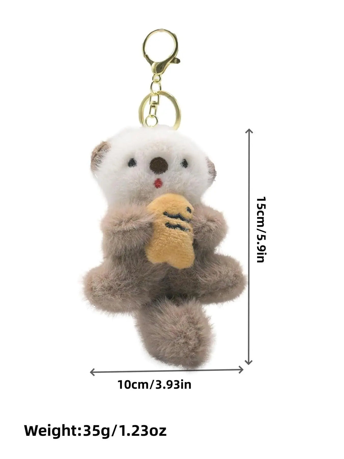 Cute Plush Otter Keychain, Kawaii Animal Bag Charm, Gift for Animal Lovers