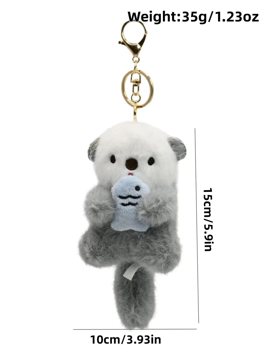 Cute Plush Otter Keychain, Kawaii Animal Bag Charm, Gift for Animal Lovers