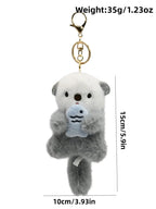 Cute Plush Otter Keychain, Kawaii Animal Bag Charm, Gift for Animal Lovers