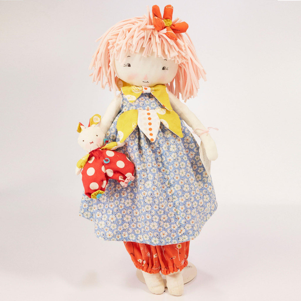 RETIRED - Hutch Studio - Belle Bluebell & Bun Bun - Make and Mend One of a Kind Doll
