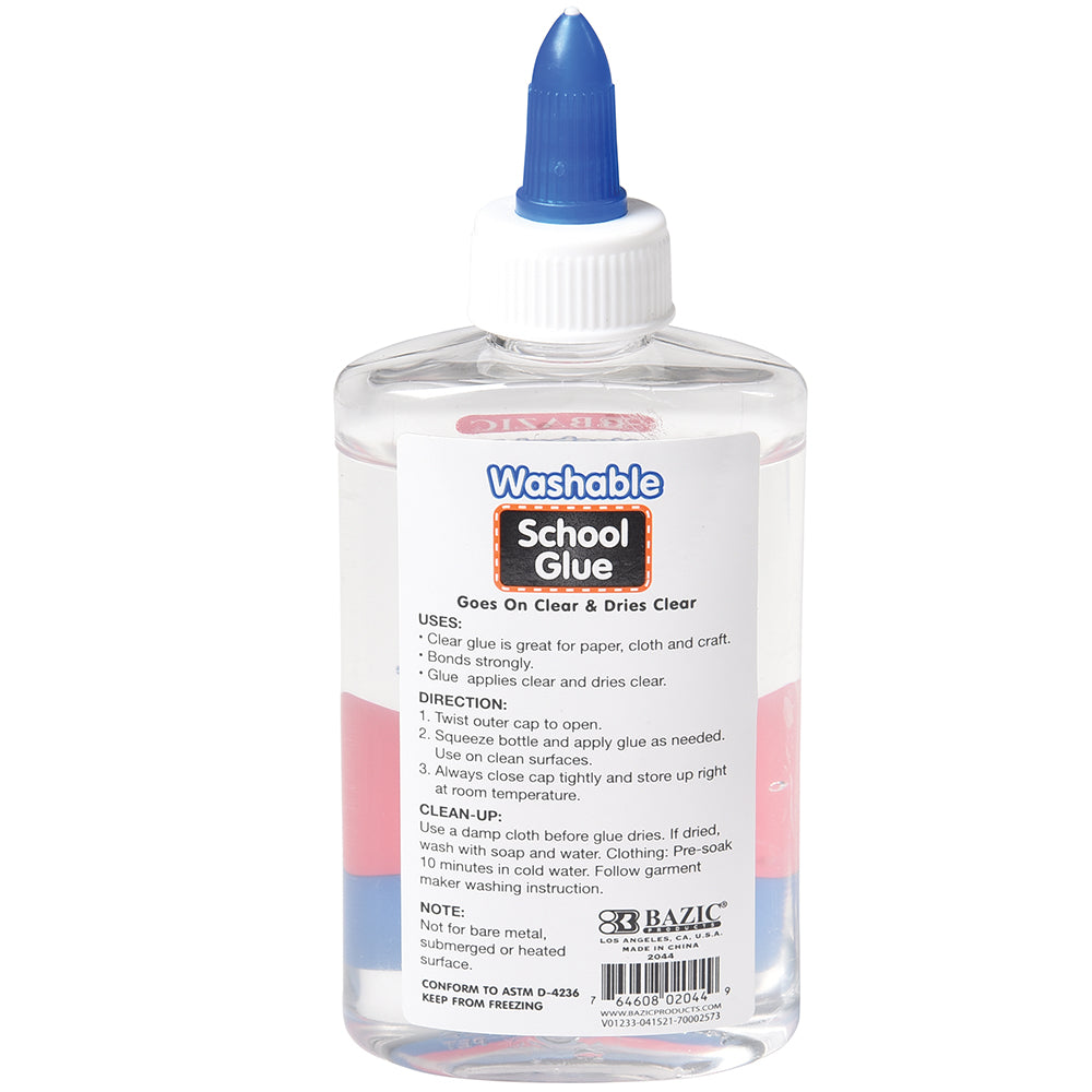 Clear School Glue Classroom Bundle | 12-Pack of 5 oz. Non-Toxic, Washable Slime & Craft Glue