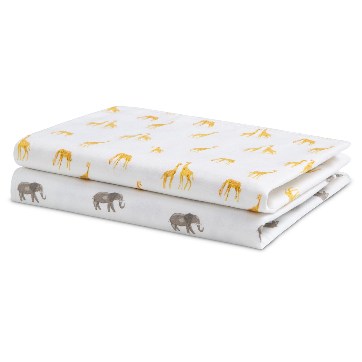 100% Cotton Flannel Baby Receiving Blankets - 2 Pack