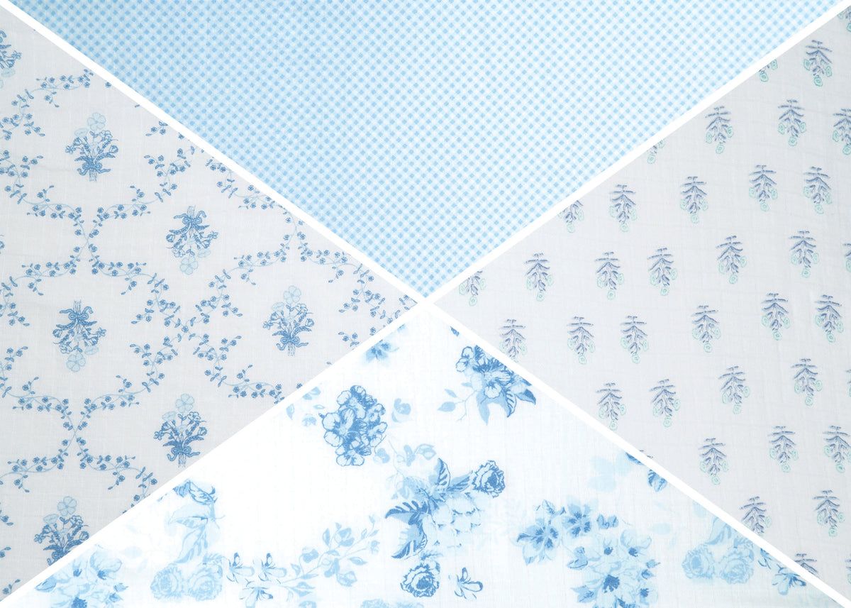 100% Cotton Muslin Baby Receiving Blankets - 4 Pack