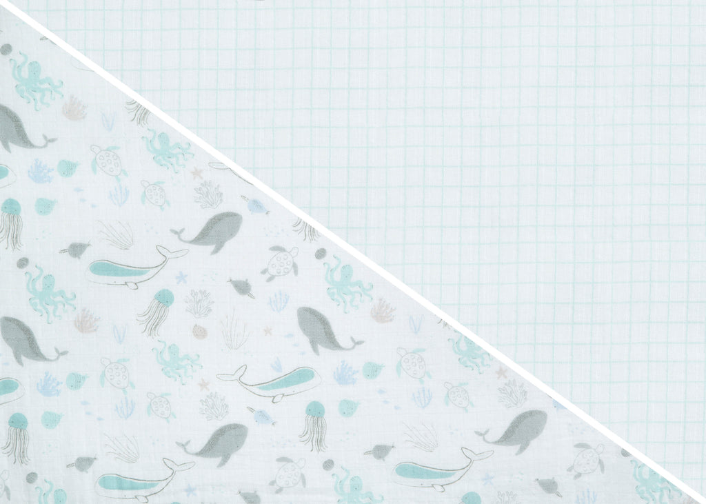 100% Cotton Muslin Baby Receiving Blankets - 2 Pack