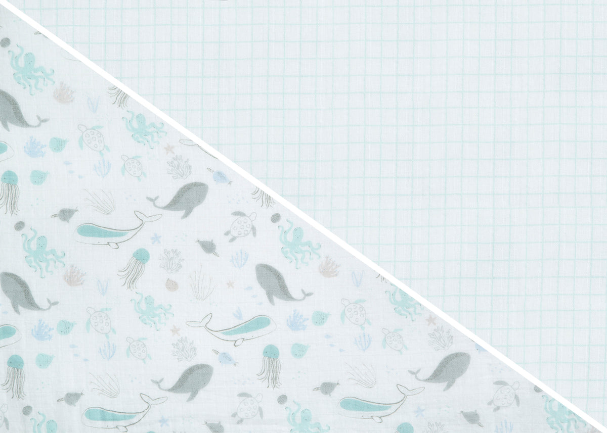 100% Cotton Muslin Baby Receiving Blankets - 2 Pack