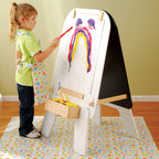 Durable Vinyl Splat Mat & Apron Set | Toddler Art Mess Protection