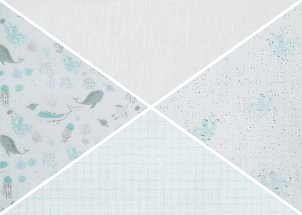100% Cotton Muslin Baby Receiving Blankets - 4 Pack