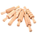 Clay Impression Rollers | Set of 6 Patterned Wooden Rolling Pins