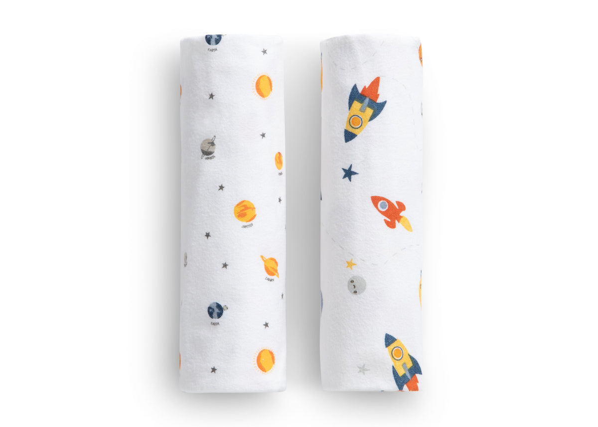 100% Cotton Flannel Baby Receiving Blankets - 2 Pack