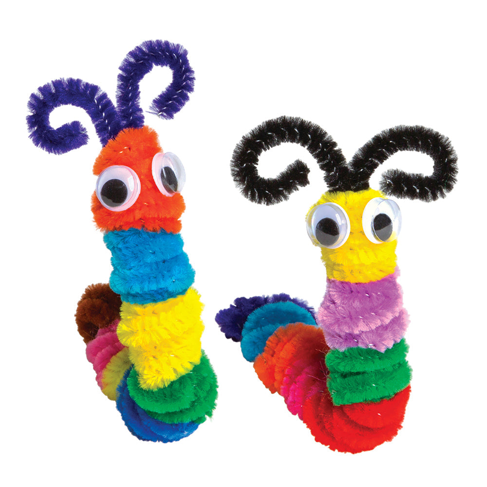 Jumbo Craft Pipe Cleaners | 12 x 6mm 100-Pack Assorted Color Stems
