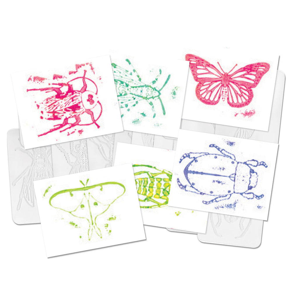 16-Piece Insect Rubbing Plates Set | Hands-On Texture Art & STEM Craft Kit