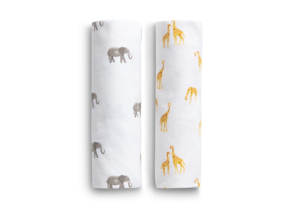 100% Cotton Flannel Baby Receiving Blankets - 2 Pack