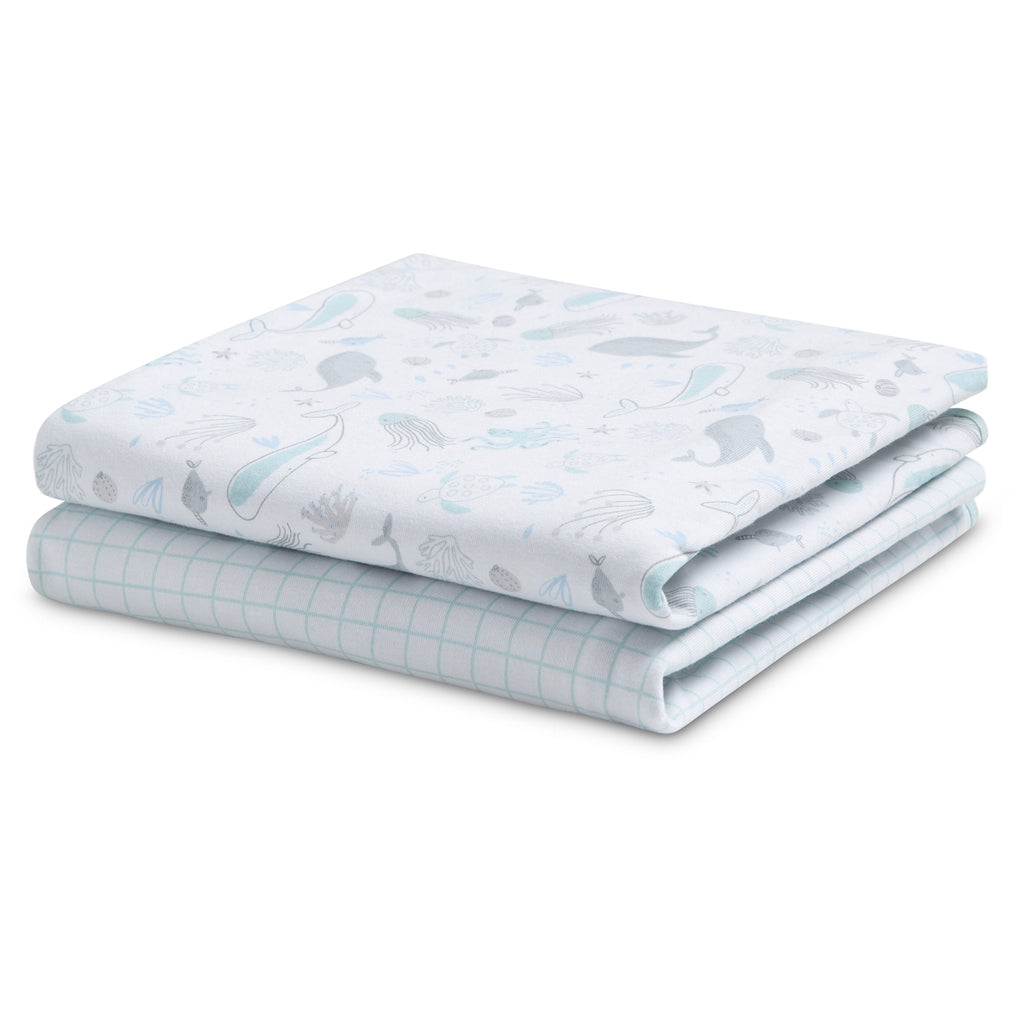 100% Organic Jersey Cotton Baby Receiving Blankets - 2 Pack