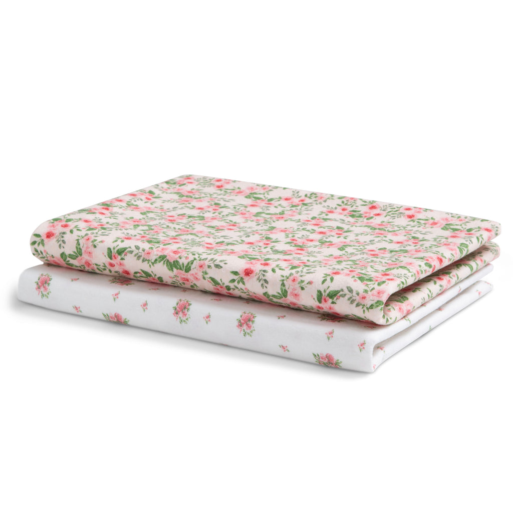 100% Cotton Flannel Baby Receiving Blankets - 2 Pack