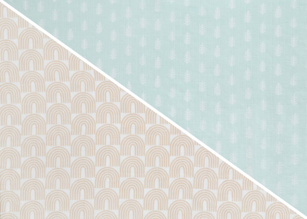 100% Cotton Muslin Baby Receiving Blankets - 2 Pack
